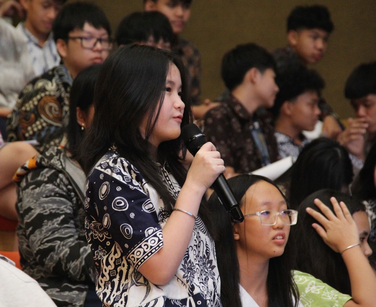 Students taking part in a school performance